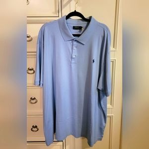 Polo By Ralph Lauren Blue and White Men's Polo Shirt 4XB